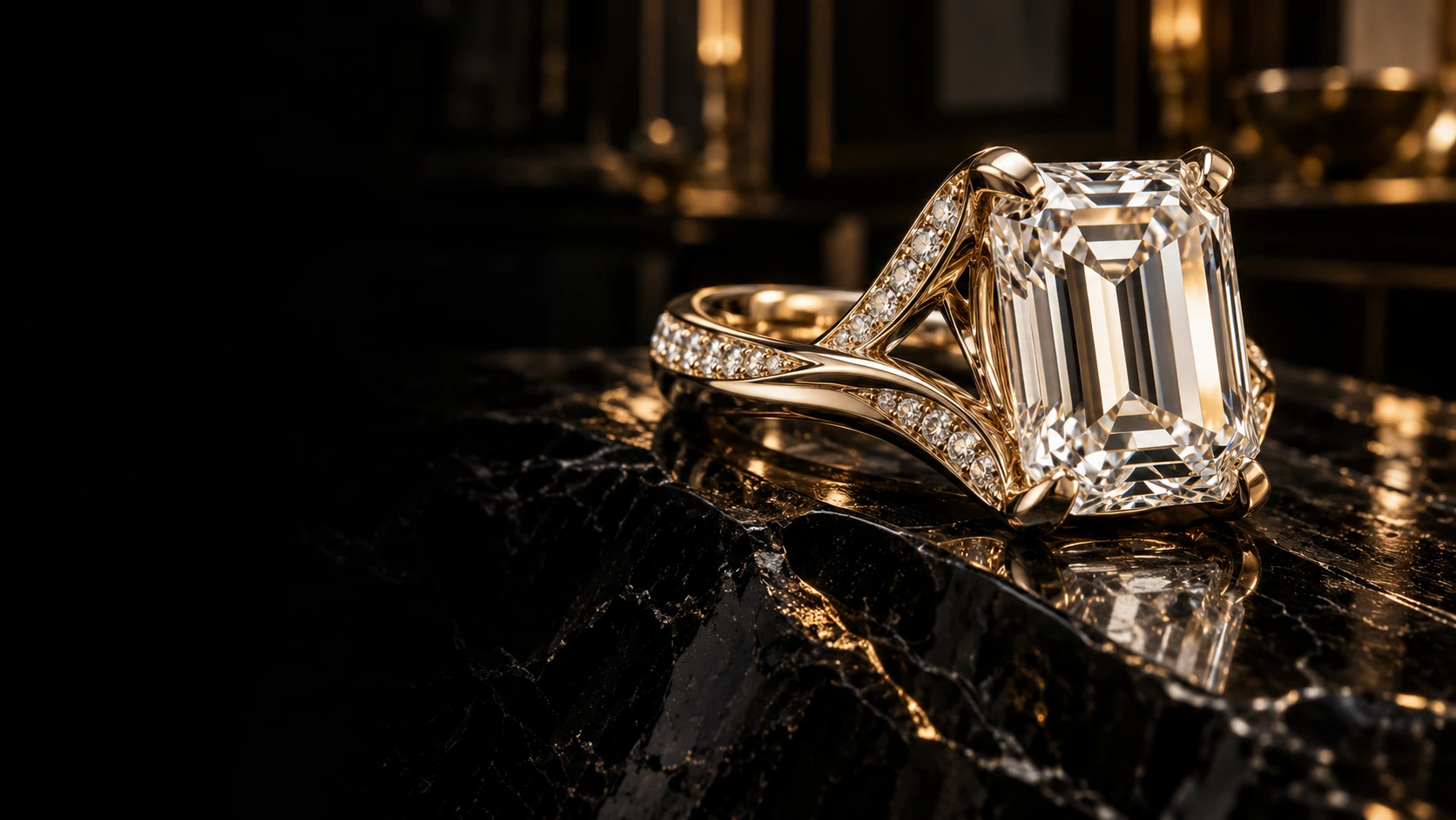Une pièce de joaillerie en or et diamant, visuel illustratif